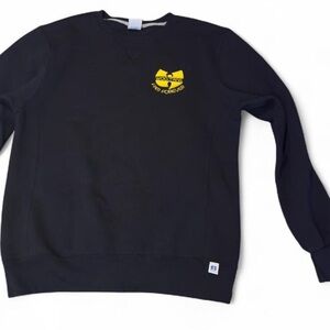 Wu-Tang Clan Black Russell Athletic Crewneck with Stitched Embroidered Logo | M